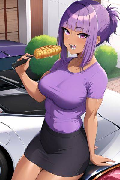 Anime Muscular Small Tits 50s Age Laughing Face Purple Hair Pixie Hair Style Dark Skin Crisp Anime Car Front View Eating Fishnet 3664670970704496768 - AI Hentai - aihentai.co on pornintellect.com