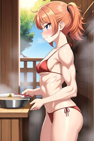 Anime Muscular Small Tits 80s Age Pouting Lips Face Ginger Pixie Hair Style Light Skin Painting Sauna Side View Cooking Bikini 3664721221994042068 - AI Hentai - aihentai.co on pornintellect.com