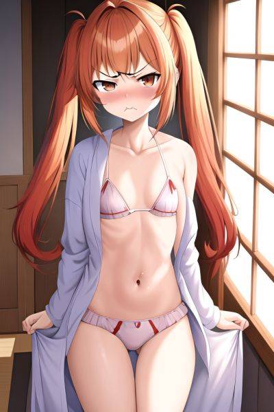 Anime Skinny Small Tits 18 Age Angry Face Ginger Pigtails Hair Style Light Skin Painting Wedding Front View Sleeping Bathrobe 3664728952391961957 - AI Hentai - aihentai.co on pornintellect.com