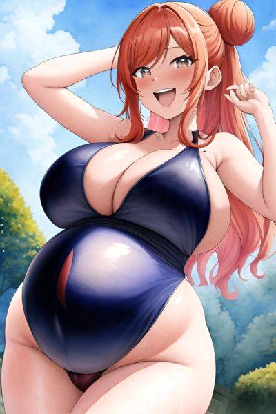 Anime Pregnant Huge Boobs 50s Age Laughing Face Ginger Hair Bun Hair Style Dark Skin Watercolor Onsen Back View T Pose Latex 3664786934994704755 - AI Hentai - aihentai.co on pornintellect.com