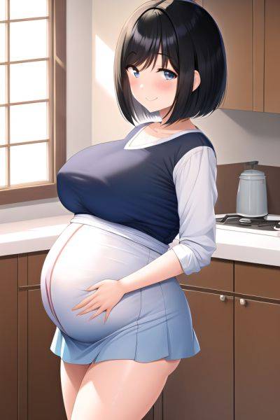 Anime Pregnant Small Tits 30s Age Happy Face Black Hair Bobcut Hair Style Light Skin Soft Anime Kitchen Side View Bathing Mini Skirt 3664806261804587550 - AI Hentai - aihentai.co on pornintellect.com