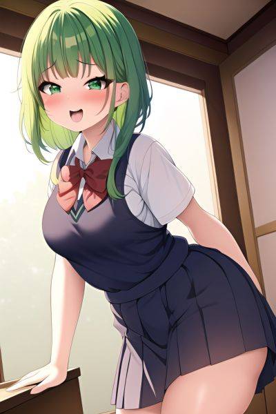 Anime Chubby Small Tits 40s Age Ahegao Face Green Hair Pixie Hair Style Light Skin Soft + Warm Party Front View Bending Over Schoolgirl 3664868109334563468 - AI Hentai - aihentai.co on pornintellect.com