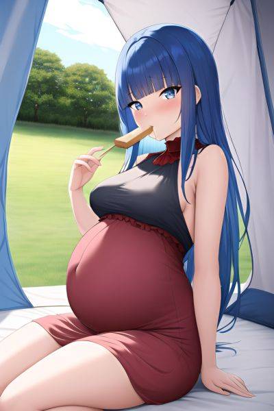 Anime Pregnant Small Tits 30s Age Seductive Face Blue Hair Straight Hair Style Light Skin Vintage Tent Close Up View Eating Goth 3664964746100025872 - AI Hentai - aihentai.co on pornintellect.com