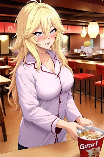 Anime Muscular Small Tits 60s Age Ahegao Face Blonde Messy Hair Style Light Skin Film Photo Restaurant Front View Gaming Pajamas 3664980206361641339 - AI Hentai - aihentai.co on pornintellect.com