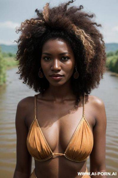 Maniq tribe woman​, flash​ pussy​, tapi river, vintage, curly​ hair, dark​ skin​ - ai-porn.ai on pornintellect.com