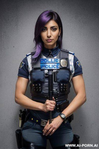 Sexy cop with handcuffs ready to arrest you - ai-porn.ai on pornintellect.com