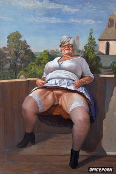 An old fat grandmother in the church lifted up her skirt, you can see a chubby pussy - spicy.porn on pornintellect.com