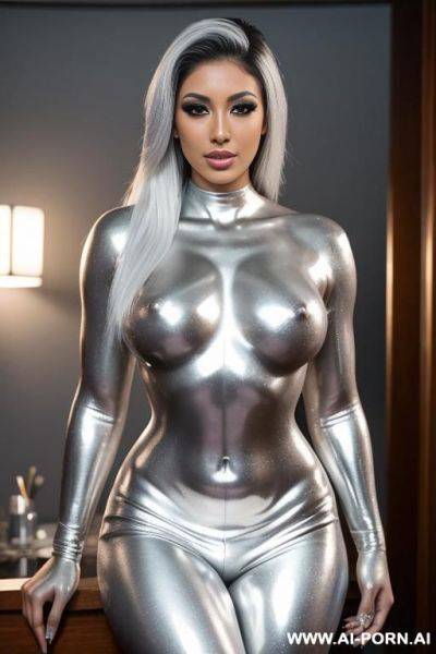 Multiple gorgeous brazilian bimbos covered completely in silver bodypaint - ai-porn.ai - Brazil on pornintellect.com