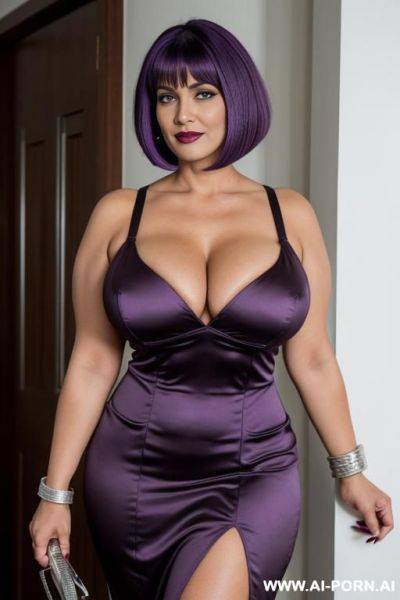 Stacked bob, mother, mature, milf, bold, busty, maid, keep face, same face, dark lipstick - ai-porn.ai on pornintellect.com