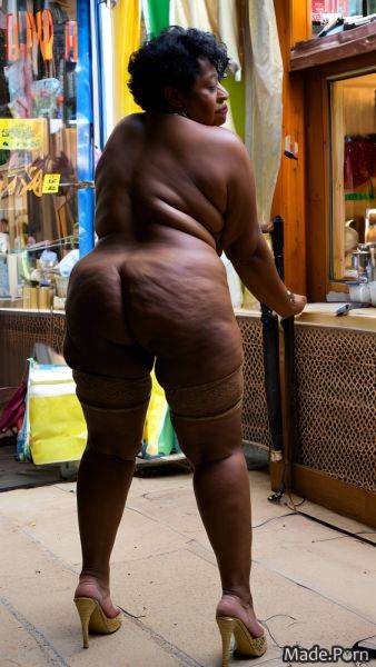 Tanned skin barefoot fat topless seductive curly hair standing AI porn - made.porn on pornintellect.com