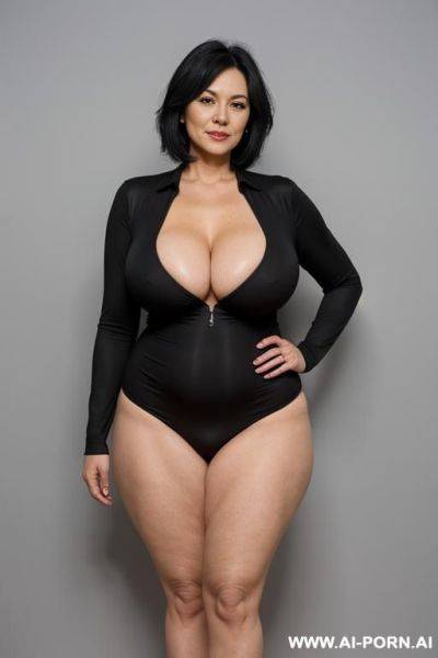 Granny wide hips, full body, black hair, big boobs , old face, tall - ai-porn.ai on pornintellect.com