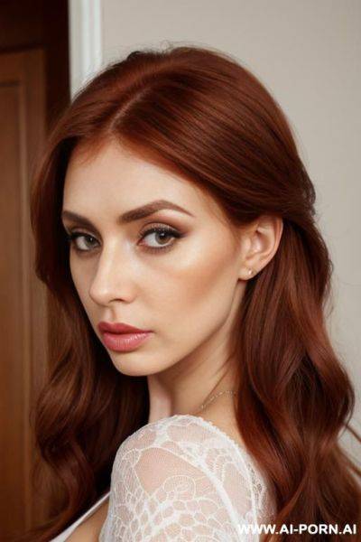 Light auburn hair, big bum, skin, (big nose), skin, big eyes, s, pouting lips - ai-porn.ai on pornintellect.com