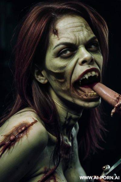 ((a female angry zombie brutally bites a dick with her razor-sharp teeth)) - ai-porn.ai on pornintellect.com