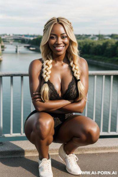 Woman on a bridge - ai-porn.ai on pornintellect.com