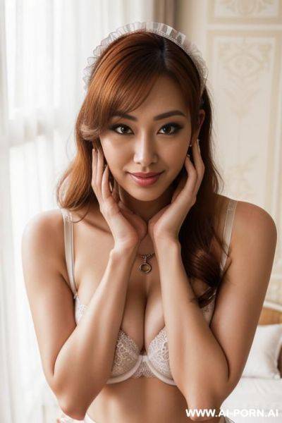 Indonesian，rainbow print bodystocking ,necklace - ai-porn.ai - Indonesia on pornintellect.com