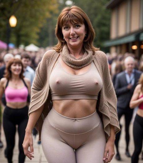 AI generated old mom reveals her grand big boobs and poses in public - pornpics.com on pornintellect.com