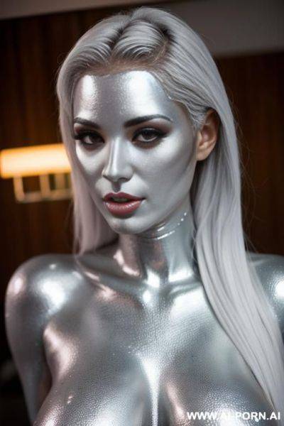 Multiple gorgeous brazilian bimbos completely covered in silver bodypaint - ai-porn.ai - Brazil on pornintellect.com