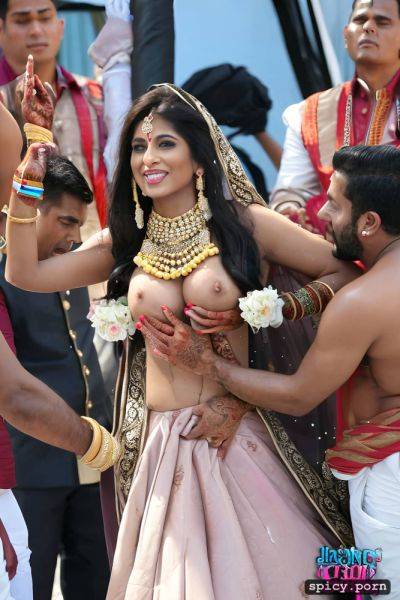 The standing beautiful indian bride in public takes a huge black dick in the mouth and get covered by cum all over his bridal dress and other people cheer the bride - spicy.porn - India on pornintellect.com