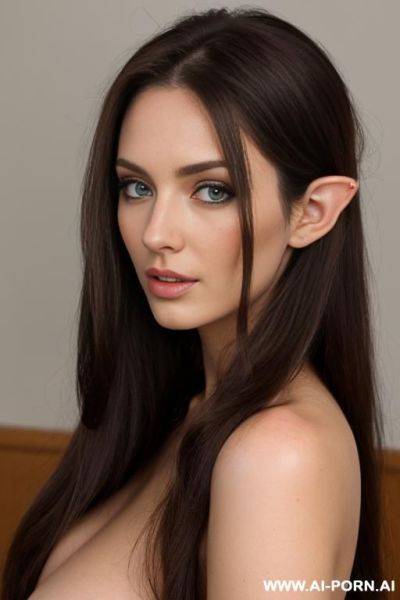 Brunette. long hair. elfin face. nude. huge tits. - ai-porn.ai on pornintellect.com