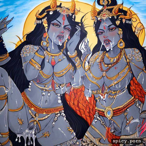 Drooling cum1 5, indian godess kali and durga, horny face, spitting cum on breasts1 5 - spicy.porn - India on pornintellect.com