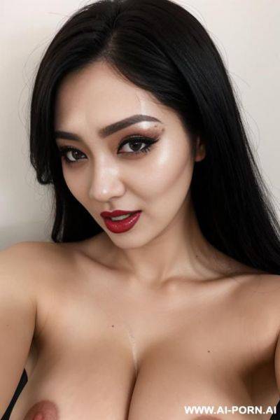 Nipple piercing, woman, cum on face, ahegao - ai-porn.ai on pornintellect.com