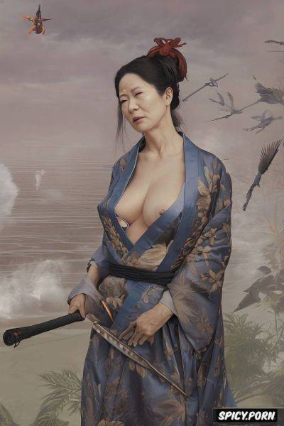 Old japanese grandmother, nude portrait, steam, ilya repin painting - spicy.porn - Japan on pornintellect.com