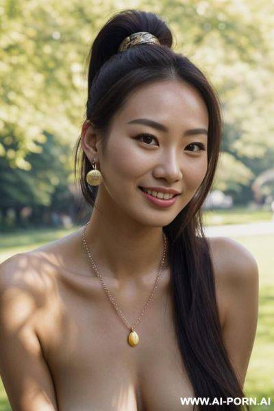 Eye contact naked tits necklace and earrings - ai-porn.ai on pornintellect.com