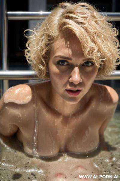 Short blonde short hair nude, wet body, soaking, - ai-porn.ai on pornintellect.com