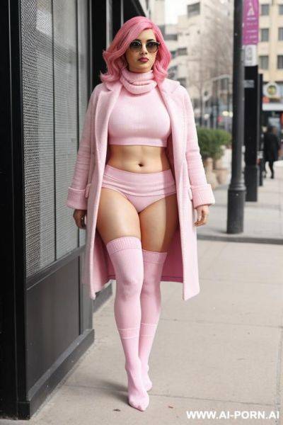 Arab woman with pink hair and long socks spear legs - ai-porn.ai on pornintellect.com