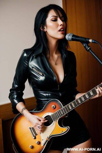 Full nake woman is playing guitar - ai-porn.ai on pornintellect.com