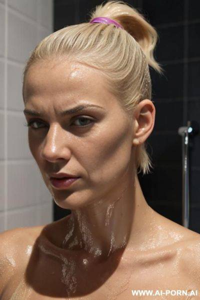 Short blonde short hair nude, wet body, soaking, - ai-porn.ai on pornintellect.com