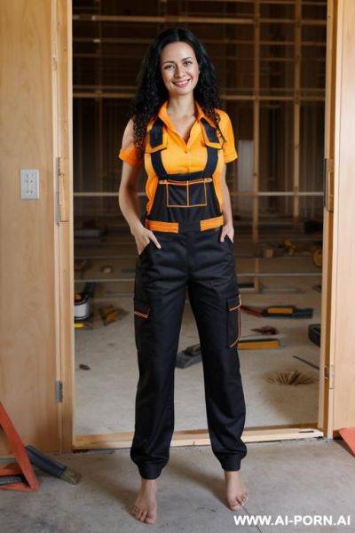 Construction home, woman barefoot-barefoot, - ai-porn.ai on pornintellect.com