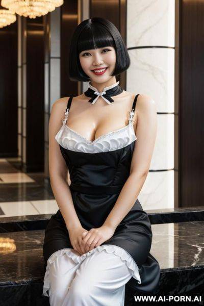 Long hair, beautiful face, cleavage, - ai-porn.ai on pornintellect.com
