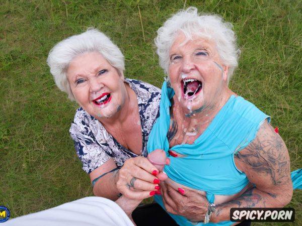 Two old zombie grandmothers, tremendous cum on tits, first person pov - spicy.porn on pornintellect.com