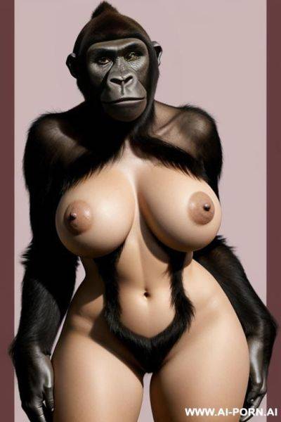 Funny giant gorilla, cartoon, parody, - ai-porn.ai on pornintellect.com