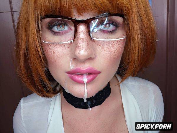 Cum on her face, cum in all holes, slightly wider waist, semen on ground - spicy.porn on pornintellect.com