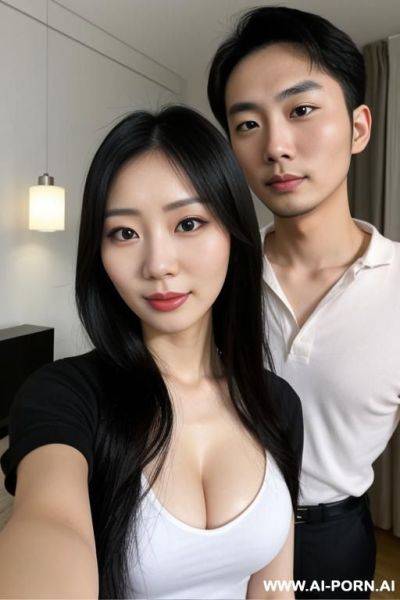 Asian couple, gy style front view, facing camera, - ai-porn.ai on pornintellect.com