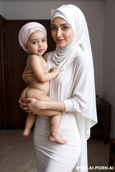 Hijabi holding naked bare bum naked niece in arms spanked - ai-porn.ai on pornintellect.com