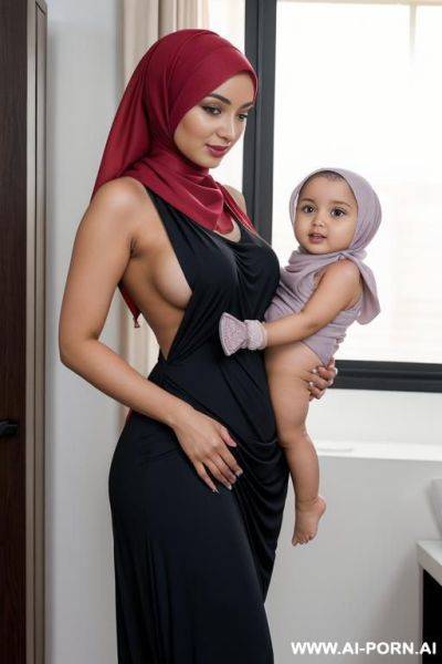 Hijabi holding bare bum naked niece in arms spanked - ai-porn.ai on pornintellect.com