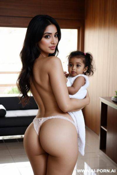 Arab holding bare bottom naked niece in arms bubble butt - ai-porn.ai on pornintellect.com