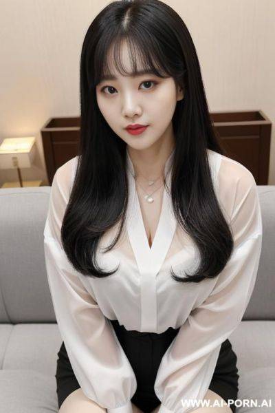 20대 한국 여성((흰 피부), 웃는 얼굴(흐르는 땀), 짧은 생 단발머리,완전 알몸, 큰 가슴, 마른 몸매, 안경, 야외, 보지 보여, 항문 보여 , 어깨와 무릎을 바닥에 대고 엉덩이를 들고 있는 자세(양손으로 항문 좌우 잡고 벌림) - ai-porn.ai on pornintellect.com