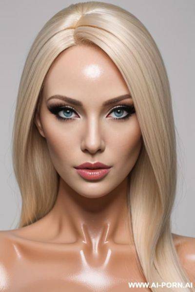 Doll, plastic look, plastic skin, blonde hair, pretty face, plastic face, plastic body, fully nude, full frontal view, - ai-porn.ai on pornintellect.com