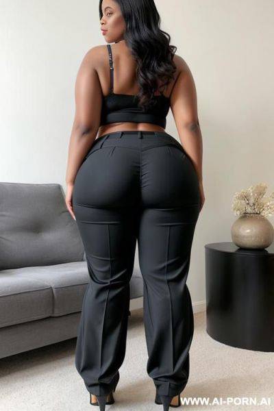Women élégante, curvy, ((very big ass)) pleated pants - ai-porn.ai on pornintellect.com