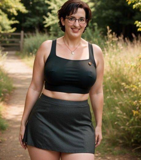 Beautiful AI generated MILF Potara shows off her big boobs outdoors - pornpics.com on pornintellect.com
