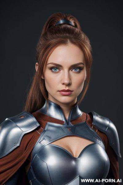 Hero woman, armor bodysuit, cape - ai-porn.ai on pornintellect.com