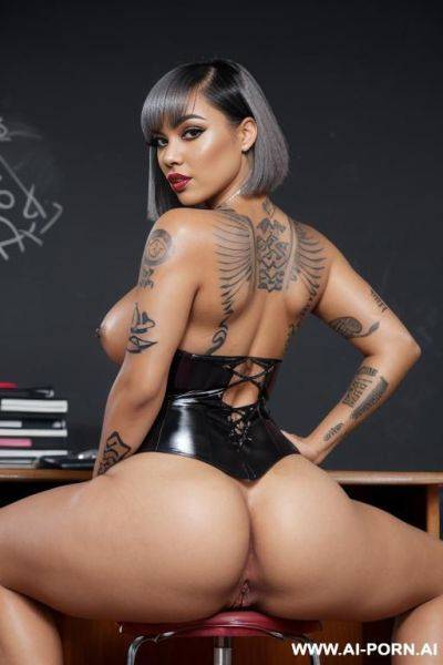 ((anal sex)) ((anal fucked)) ((show his cock entering her ass hole) y still with massive boobs an ass her hands on the desk - ai-porn.ai on pornintellect.com