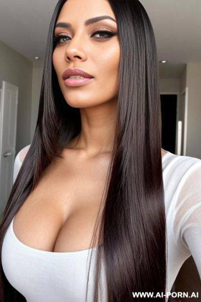 1woman, ugly face, long brunette straight hair, - ai-porn.ai on pornintellect.com