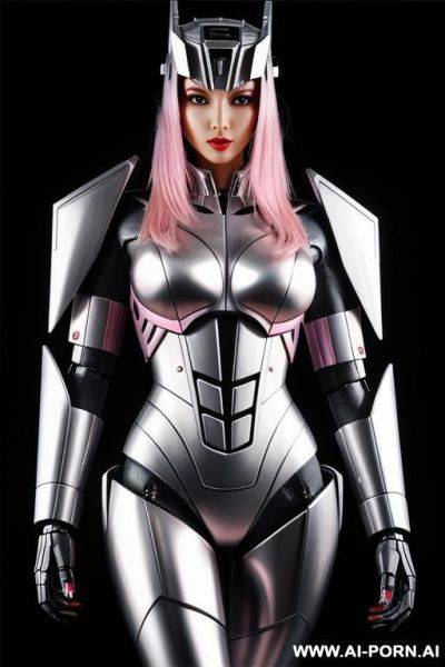 Robot (((transformer))) android stripper pink silver metal skin - ai-porn.ai on pornintellect.com