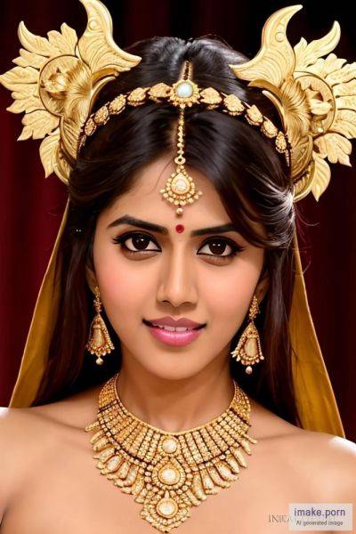 Indian girl Genelia D Souza with black devil horns gold jewels - imake.porn - India on pornintellect.com