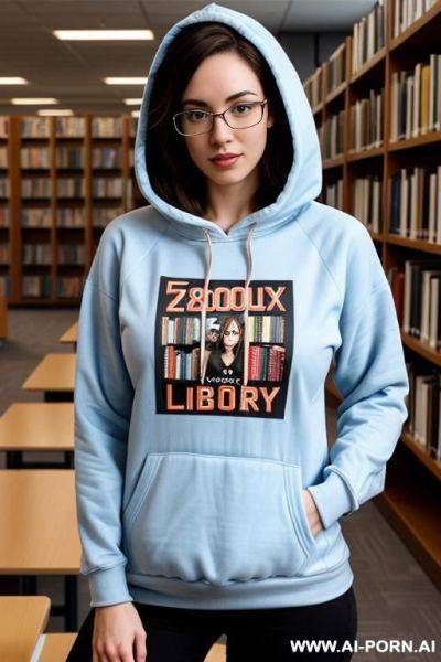 (nerdy woman) (hoodie) - ai-porn.ai on pornintellect.com